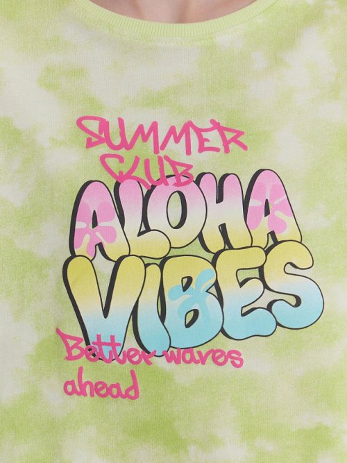 Футболка для девочек с надписью "Aloha vibes", фото 5 из 20