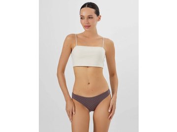 Трусы слипы женские коричневые в горошек