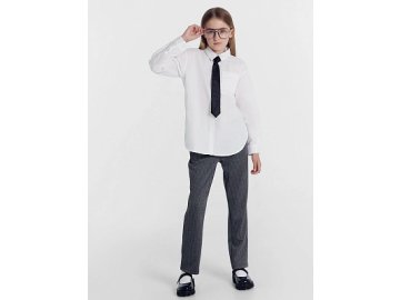 Брюки черно-серые в полоску для девочек Марк Формель