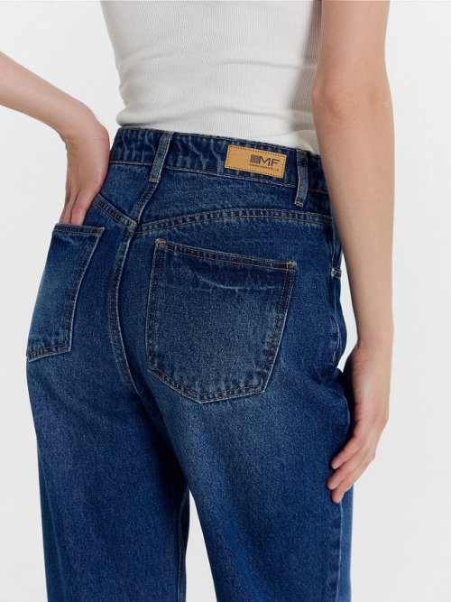 Брюки женские джинсовые wide leg синие, фото 7 из 7
