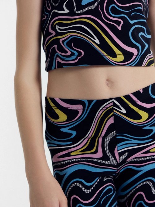 Топ для девочек в черном цвете с принтом "линиии", фото 6 из 6