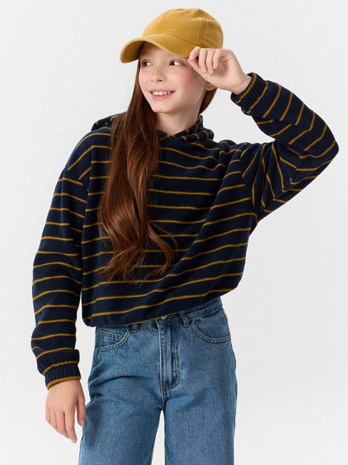 Худи для девочек синее в полоску, фото 6 из 6