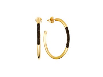 Серьги пусеты Fresh Jewelry, желтое серебро 925 проба, вставка глиттер