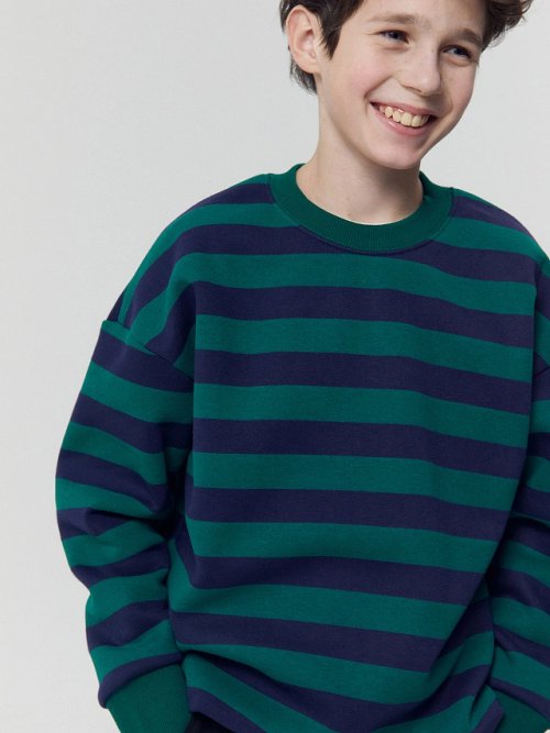 Свитшот для мальчиков в сине-зеленую полоску, фото 4 из 5