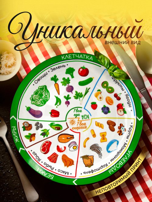 Тарелка для правильного питания Healthy (24 см), фото 4 из 33