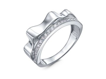 Кольцо декоративное DELTA, серебро 925 проба, вставка фианит