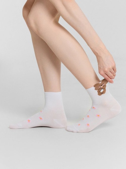 Носки женские белые с мишками, фото 1 из 6