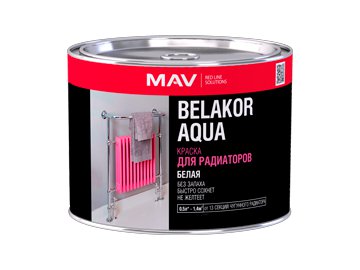 Краска BELAKOR AQUA для радиаторов белая п/мат 1 л/1,1 кг