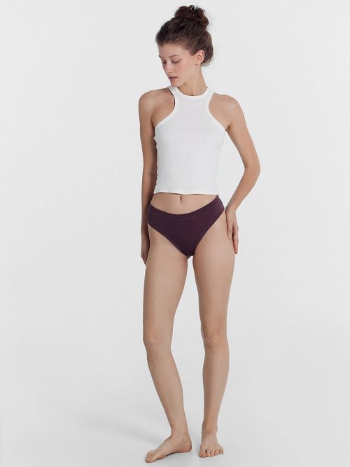 Трусы женские бразилиана в коричневом цвете, фото 2 из 6