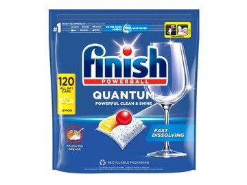 Капсулы для посудомоечной машины Finish Powerball Quantum Clean&Shine Лимон 120 шт