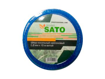 Шнур косильный нейлоновый 2,0мм х15м витой SATO TECHNO