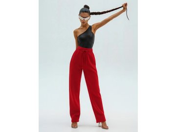 Теплые брюки женские красные с начесом