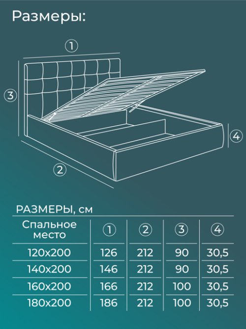 Кровать Кельн с подъемным механизмом, фото 10 из 30