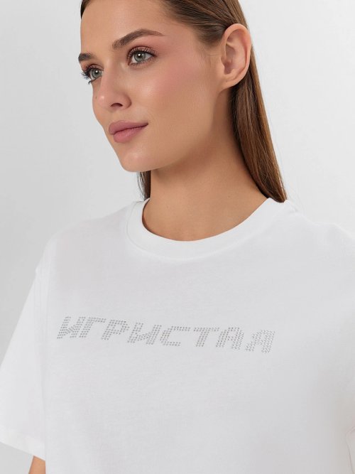 Футболка женская белая с надписью "Игристая", фото 4 из 30