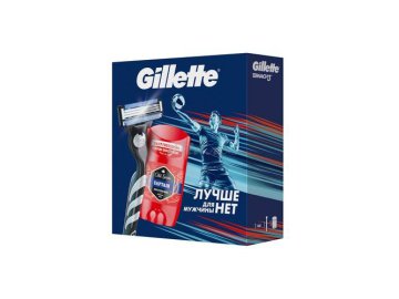 Подарочный набор для мужчин (Бритва GILLETTE Mach3 с 1 сменной кассетой + Дезодорант-стик OLD SPICE Captain, 50 мл)