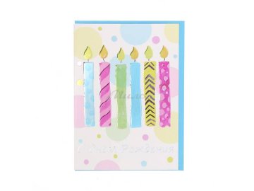 Открытка С Днем Рождения Свечи, арт HT-191015-03 Мила