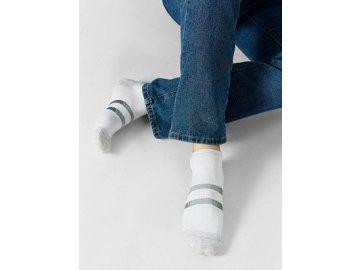 Носки мужские белые с полосками