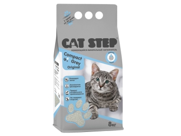Наполнитель минеральный Cat Step Compact Gray Original комкующийся, 8 кг (10 л)
