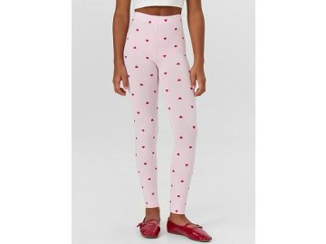 Легинсы для девочек розовые с принтом "сердечки" Марк Формель