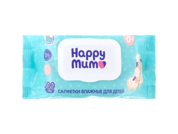 Салфетки вл.дет"HAPPY MUM"(гипоал.)100шт Евроопт