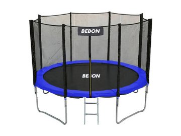 Батут Bebon 12472S2YL (12 футов, 366 см) c сеткой безопасности и лестницей
