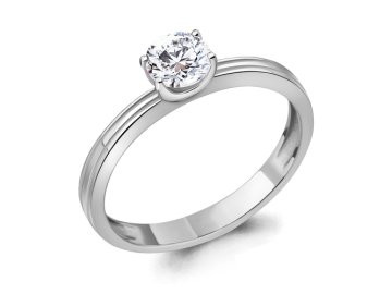 Кольцо помолвочное Aquamarine, серебро 925 проба, вставка фианит