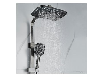 Душевая система со смесителем Shevanik S7036T (оружейная сталь)
