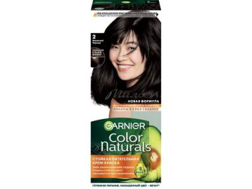 Крем-краска для волос GARNIER Color Naturals, тон 2.0 Элегантный черный
