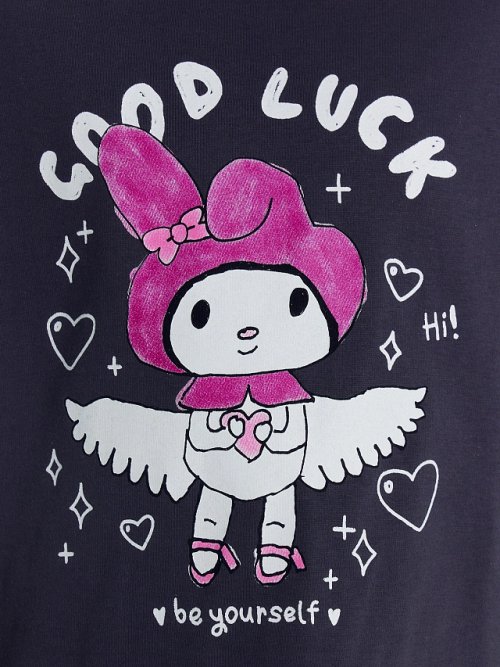 Футболка для девочек серая с зайкой, фото 4 из 5