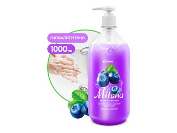 Жидкое мыло Grass Milana Черника в йогурте 1л 126301 на акции в магазинах 5 элемент