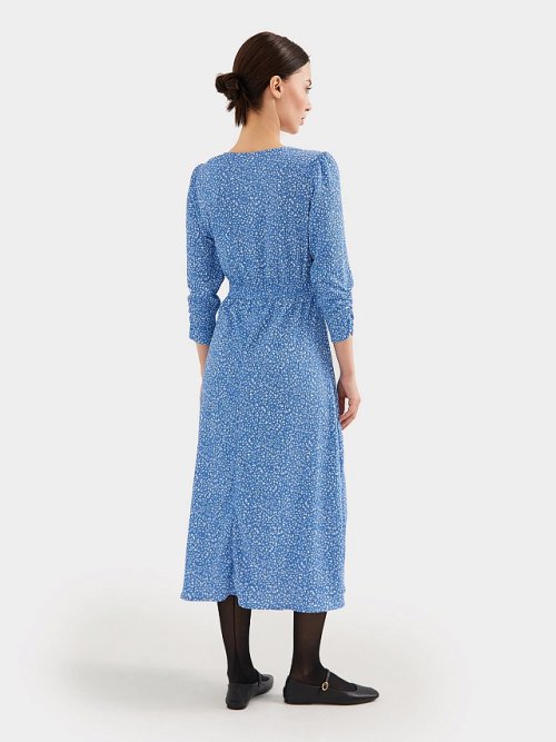 Платье женское синее со светлыми веточками, фото 2 из 6