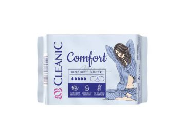Прокладки гигиенические CLEANIC Comfort Night ночные женские, 8 шт в Могилеве Мила