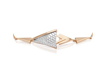 Браслет декоративный Platina Jewelry, красное золото 585 проба, вставка фианит