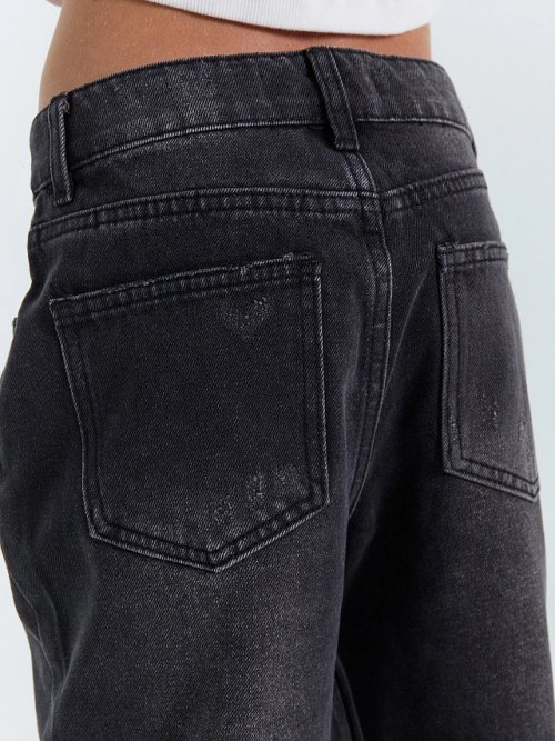 Брюки джинсовые для девочек в черном цвете, фото 5 из 5