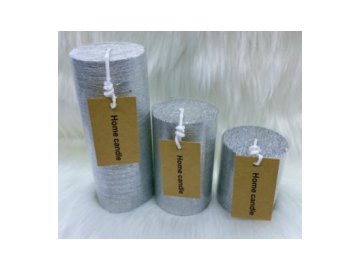 Свеча столбик Art&Home 7,5х6 см, серебро, арт. MUSJ675-Y