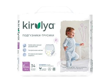 Подгузники-трусики детские Kirulya Premium XXL 15+ кг (34шт)