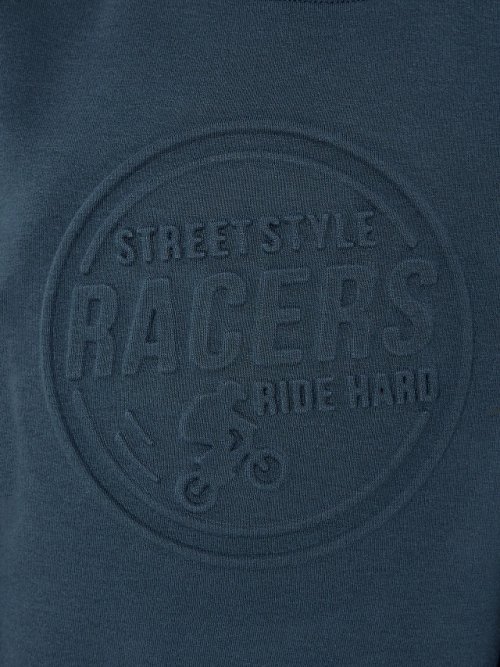 Свитшот для мальчиков синий с надписью "Streetstyle racers", фото 5 из 8