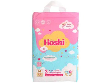 Мила акции Климовичи - Детские одноразовые подгузники HOSHI, размер M (3), 64 шт