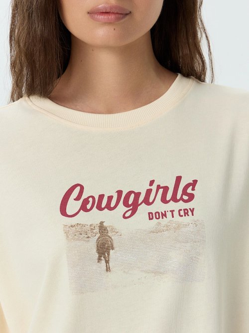 Футболка женская желтая с надписью "Cowgirls", фото 5 из 35