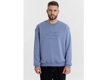 Свитшот мужской синий с вышивкой "Humble beginning"