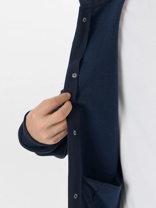 Толстовка мужская синяя из футера с начесом, фото 6 из 7