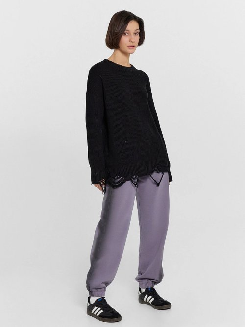 Брюки джоггеры женские серые с обработкой эйсид, фото 5 из 5