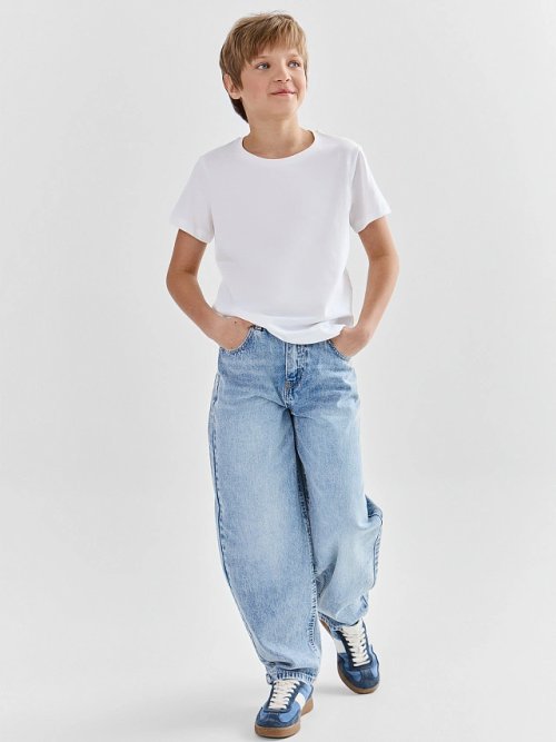 Джинсы baggy leg для мальчиков голубые, фото 1 из 5