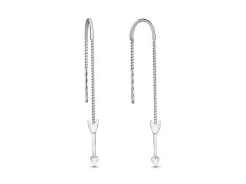 Серьги цепочки Aquamarine, серебро 925 проба