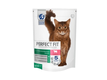 Корм д/кошек сухой Perfect Fit с говядиной 650 г