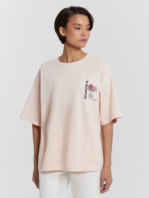 Футболка женская розовая с принтом "Натюрморт, И. Машков", фото 3 из 8