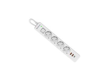 Сетевой фильтр defender dfs 141 (99433) 1.5 м,белый,4розетки,usb+typec Электросила