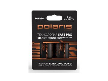 Батарейки polaris pb lr20 (d) 2 шт premium Электросила