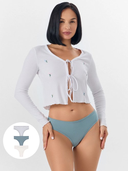 Трусы бразилиана женские в наборе, 3 шт, фото 11 из 30