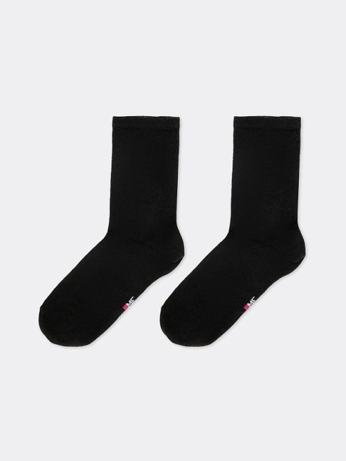 Женские высокие носки черного цвета с шерстью и бамбуком, фото 3 из 12